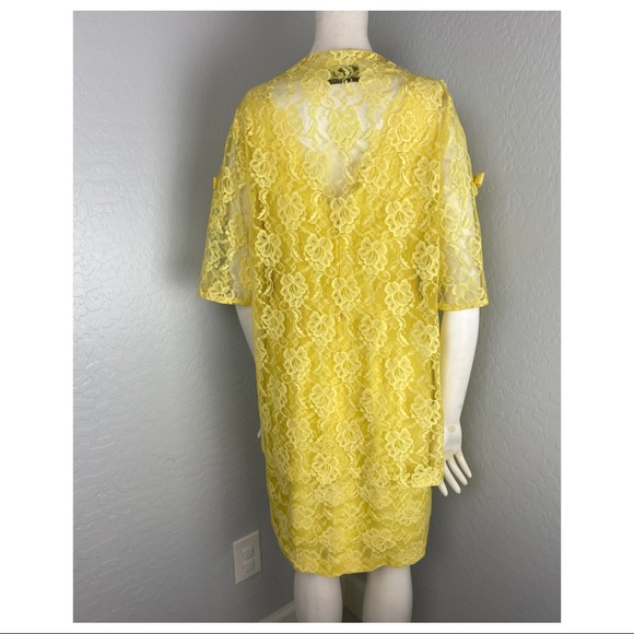 Vintage Yellow Lace Lilli Diamond Dress & Coat Set - Picture 3 of 10